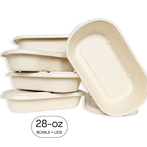 28 oz | Oval Bowls with Lids