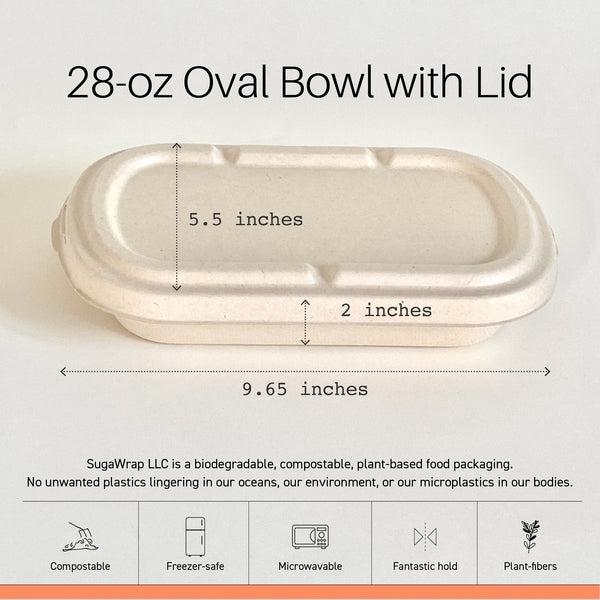 28 oz | Oval Bowls with Lids